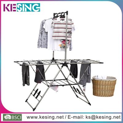 China Easy Folding Collapsible Stainless Steel Portable Laundry Clothes Drying Rack for sale