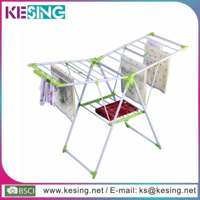 China Stainless Steel Wing Folding Clothes Drying Rack Baby Clothes Rack Dryer Rack for sale