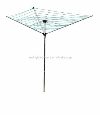 China 3 Arm Firm Steel Outdoor Garden Rotary Airer Washing Line for sale