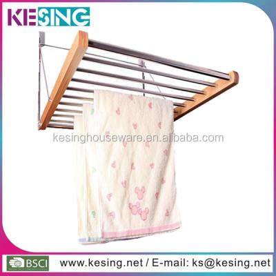 China Folding Bamboo Overdoor Clothes Towel Hanger Drying Rack for sale