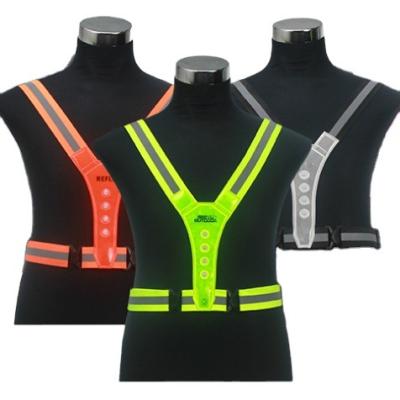 China Reflective Water Proof LED Safety Vest High Visibility Adjustable Elastic Safety Gear Warning Vest Accessories For Women Men for sale