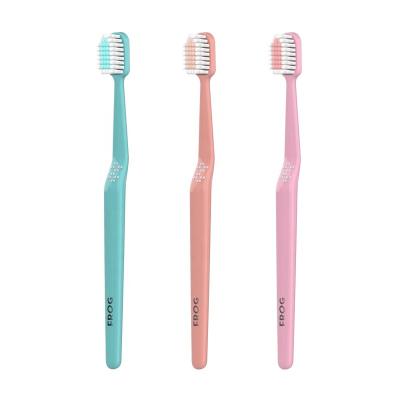 China Super Soft Bristles FROG High Quality Thick Clean Teeth PP Handle Nylon To Stiffen Plastic Custom Toothbrushes for sale