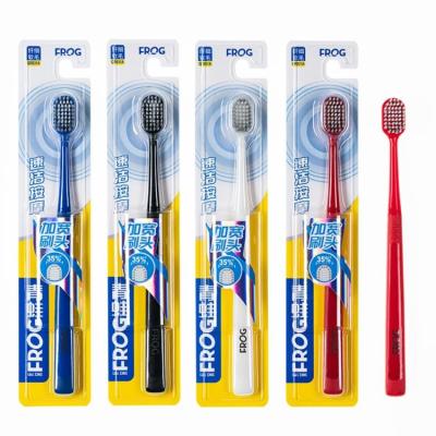 China FROG 2021 Full Clean Best More Used OEM High End Spiral Bristle Oral Care Toothbrush Adult Toothbrush With Logo Customized for sale