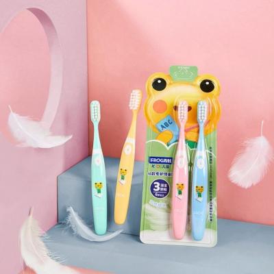 China Cool Design Colorful FROG Kids Toothbrush Super Soft Animals Design With Toys Baby Maker Toothbrushes for sale