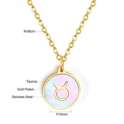 China White shell Taurus Necklace European and American fashion pendant from Europe and America for sale