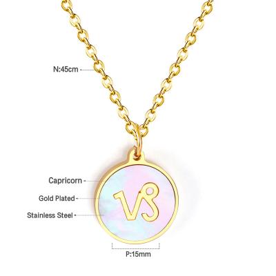 China Europe and America European and American white shell fashion Capricorn pendant necklace for sale