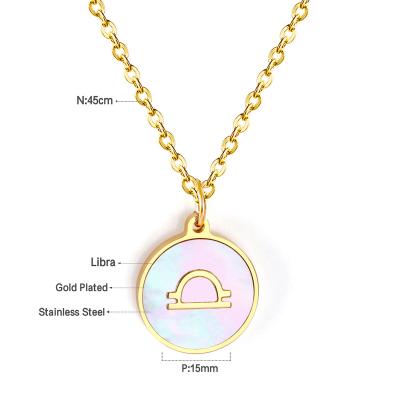 China Europe and America European and American white shell fashion Libra pendant necklace for sale