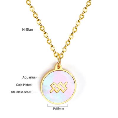 China European and American white shell fashion Aquarius pendant necklace for sale