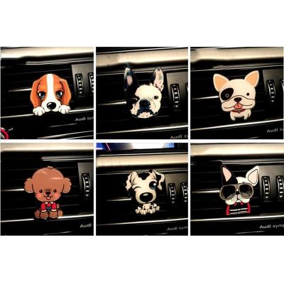 China Fresh Air Car Vent Outlet Fragrance Clip Cartoon Dog Shape Air Freshener Solid Perfume for sale