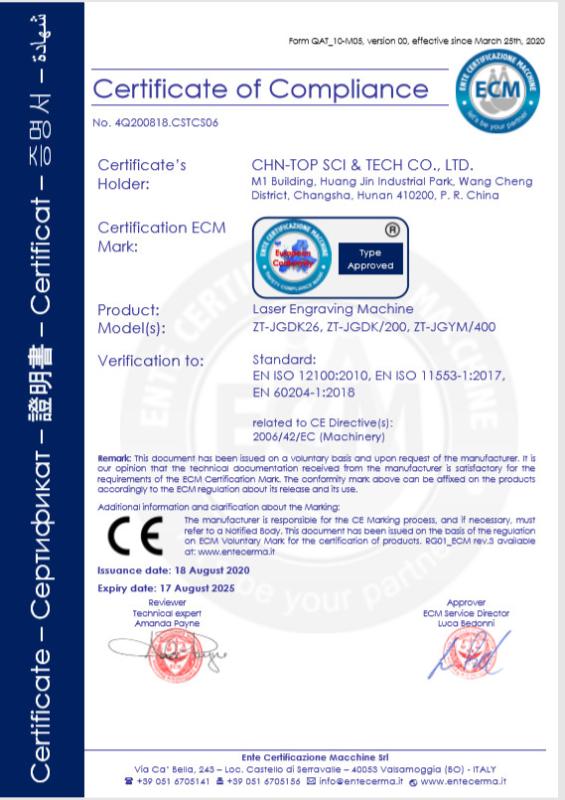 CE Certification - CHN-TOP SCI&TECH CO., LTD.