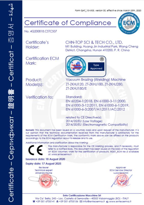 CE Certification - CHN-TOP SCI&TECH CO., LTD.