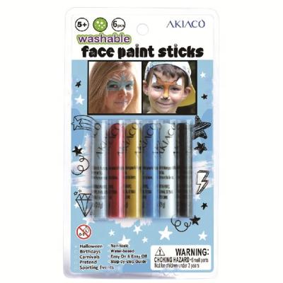 China Makeup Toy Akiaco ICTI Approval Kids Easily Clean Face Paint Stick for sale