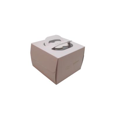 China Customized Design Recyclable Cardboard Cake Packaging Box With Handle for sale