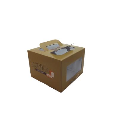 China Customized Design Recyclable Cardboard Cake Packaging Box With Handle for sale