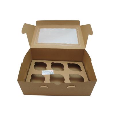 China Recyclable Custom Printing Logo Brown Kraft Paper Food Packaging Box With Clear Window for sale