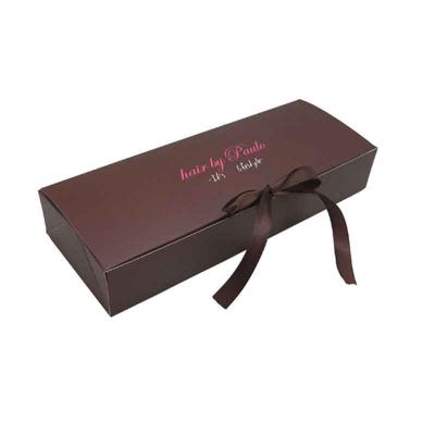 China 100% Factory Supplier Recyclable Biodegradable Hair Extension Packaging Custom Wig Box With Ribbon for sale