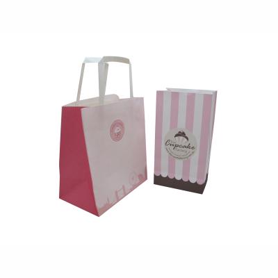 China Handmade Manufacturer Custom Kraft Paper Bag with Flat Paper Handles for sale