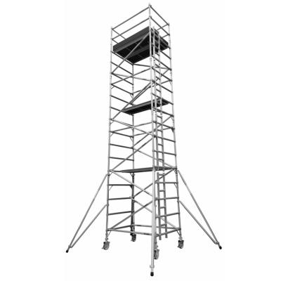 China Torre de andamios móviles de aluminio anodizado fácil de ensamblar / desensamblar en venta