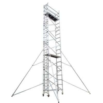 China Opvouwbaar aluminium steiger torenladder frame mobiel aluminium steiger Te koop