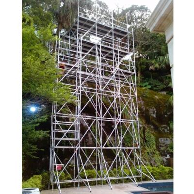 China Leader Aluminium Modulaire Steigertoren 2-40m Hoogte Ringlock Trap Steigertoren Met Ladder Te koop