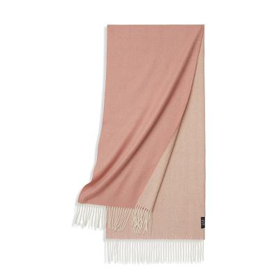 China Winter Style 100% Pure Cashmere Double Face Wool Classic Wool Shawl for sale