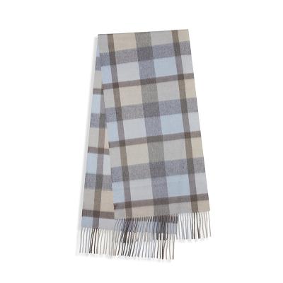 China Winter style fashion cashmere check wool high quality classic 100% woolen scarf for sale