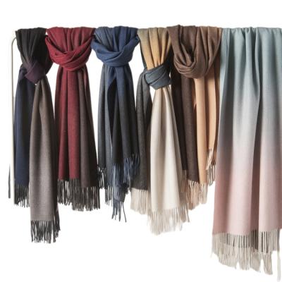 China Gradient Long Scarves Autumn And Winter Models Thick Latest Designs And Keep Warm Ombre Shawl for sale