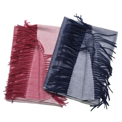 China 2021scarf 100% Pure Cashmere Cashmere Color Twill Weave Stripe Check Shawl for sale