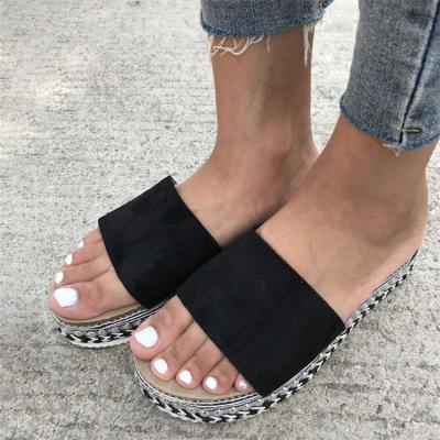 China Hot Selling Anti-slippery Fashion Summer Slippers Design Ladies Platform Sandal Women Wholesale Shoes Outdoor Slippers for sale