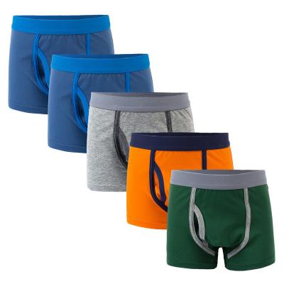 China Factory 5pcs Set Mid Rise Stretch Antibacterial Plus Size Cotton Brand Custom Logo Cotton Brief Boxer Boy Underwear for sale