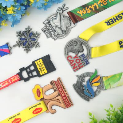 China Custom Commemorative Europe Marathon Competition Metal Medal Enamel Painted Souvenir Medals for sale