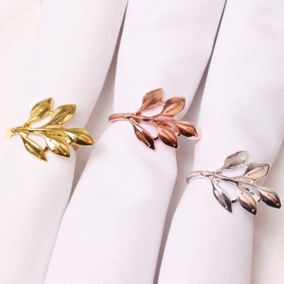 China Christmas Party Dinner Valentine's Day Decoration Napkin Holder Table Decoration Viable Gold Napkin Rings for sale