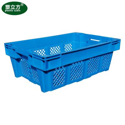 China Factory Supplier Direct Square Plastic Crate Nested Storage Box Nested Plastic Basket for sale