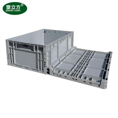 China Factory Wholesale High Quality Large Solid Turnover Box Nested Collapsible Plastic Box for sale