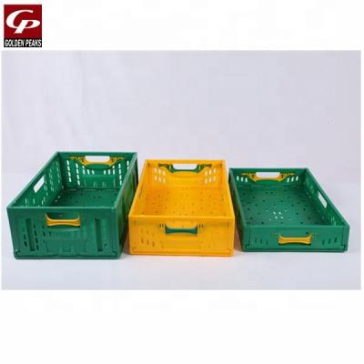 China Can be Folded Plastic Supermarket Shopping Basket for Grocery Air Float Folding Vegetable Basket for sale