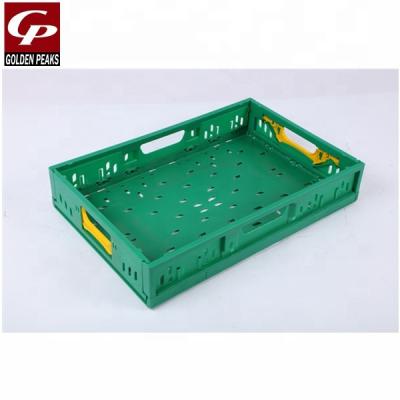 China Can be folded supermarket plastic shopping basket for grocery store air float folding plastic basket for sale