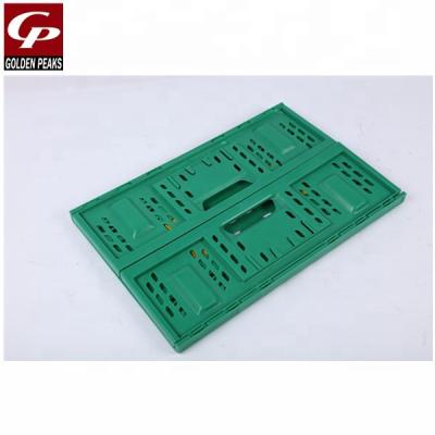 China Can be folded supermarket plastic shopping basket for grocery green plastic vegetable basket for sale