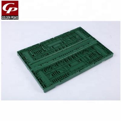 China Can be supermarket folded plastic shopping basket for groceries folding green plastic vegetable basket for sale