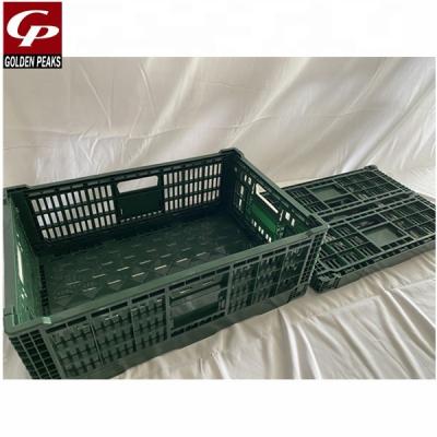 China Can be folded supermarket plastic shopping basket for grocery store foldable short handle plastic vegetable basket for sale