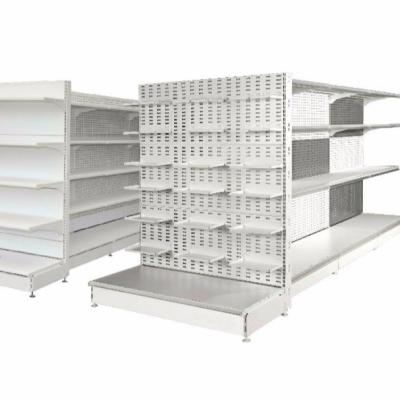 China 2021 Newest Latest Single Side And Double Side Metal Display Stand Gondola Racking for sale