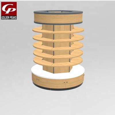 China Double-sided GoldenPeaks 2022 wooden pillar rack wooden rack display shelf for sale