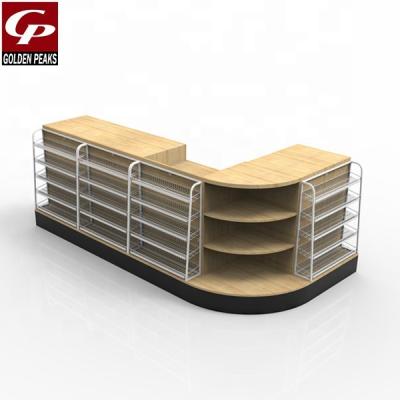 China GoldenPeaks 2019-6-381 Single Sided Wooden Shop Counter Wooden Shop Counter Case for sale