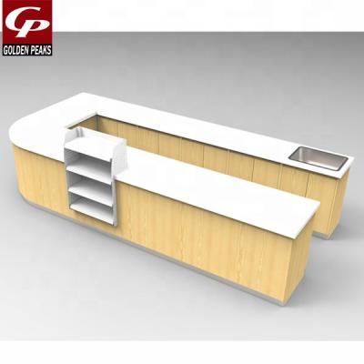 China Supermarket Grocery Cashier Counter Checkout Customized Double Sided Hot Selling Desk for sale