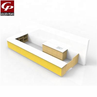 China Double Sided Hot Selling Cashier Counter Customized Retail Supermarket Grocery Check Desk 06 for sale