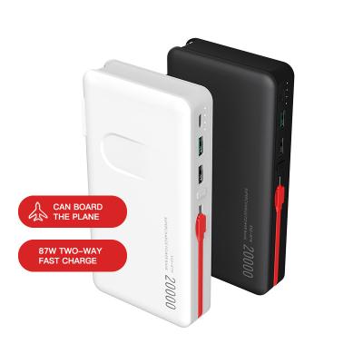 China Fast charging support socket power bank high capacity mobile phone battery charging station 20000mah power bank for sale