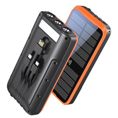 China New USB Ports Powerbank External Charger Support Patent Fast Charging Solar Type-C With LED Light Wireless Solar Power Bank Waterproof for sale