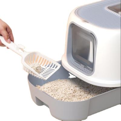 China Heavy Duty Top Entry Stocked Large Anti-Splash Enclosed Lovely Smell Self Cleaning Large Cat Litter Box for sale