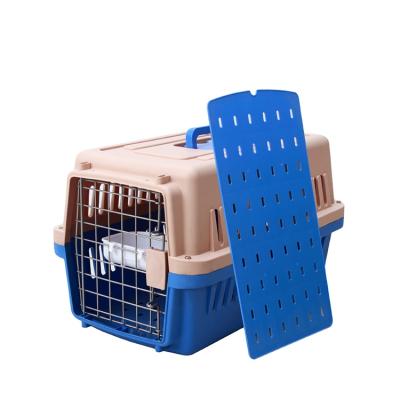 China High Quality Breathable Outdoor Portable Small Pet Plastic Pet Carrier Travel Crate For Dog Cat Carrier Cage for sale