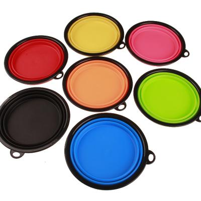 China Sustainable Pure Color TPR Material Travel Pet Bowls Collapsible Pet Bowl Hanging Bowl Pet for sale