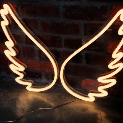 China Eco-Friendly Decor Wings Custom Neon Light Sign Words For Bedroom for sale